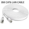 Cat6 8M Ethernet Cable White Flat Internet Network Lan patch cords Rj45 Connectors for Router