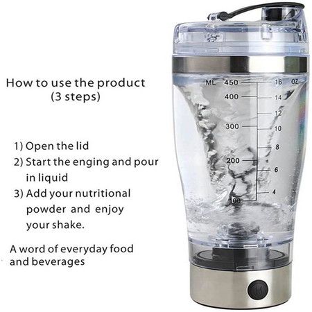 Self Mixing Mug Protein Shaker Bottle Portable Self-Stirring for Various  Powder Easy to Use Battery-Powered High-Torque 