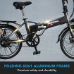 Auswheel Electric Bike Bicycle Folding Ebike 250W Motor 36V 9Ah Battery Single Speed