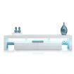 White TV Cabinet Television Stand Furniture Console Table 2 Drawers LED Light