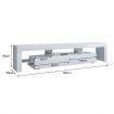 White TV Cabinet Television Stand Furniture Console Table 2 Drawers LED Light