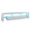 White TV Cabinet Television Stand Furniture Console Table 2 Drawers LED Light