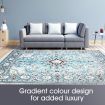 Navy Blue Rug Soft Carpet Floor Rug Allover Traditional Persian Mat 200 X 230CM