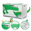 Kidbot Kids Toy Box Wooden Storage Chest 80x40x44.5cm Crocodile Pattern Green