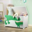 Kidbot Kids Toy Box Wooden Storage Chest 80x40x44.5cm Crocodile Pattern Green