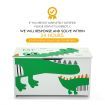 Kidbot Kids Toy Box Wooden Storage Chest 80x40x44.5cm Crocodile Pattern Green