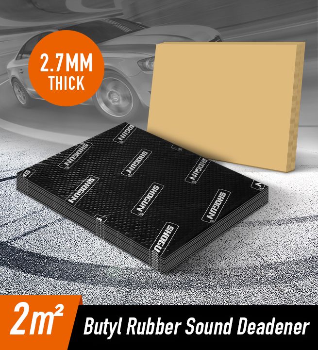 10Pcs Car Truck Vibration Sound Deadening Mat 2.7mm Butyl Rubber Sound Deadeners