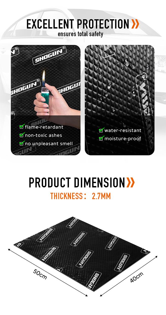 10Pcs Car Truck Vibration Sound Deadening Mat 2.7mm Butyl Rubber Sound Deadeners