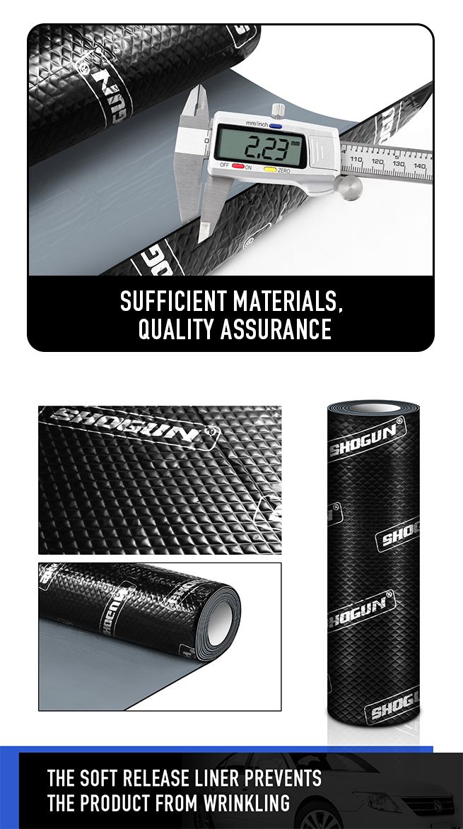 2.2mm 4mÂ˛ Butyl Rubber Sound Deadeners 50x800cm Car Sound Deadening Insulation Mat