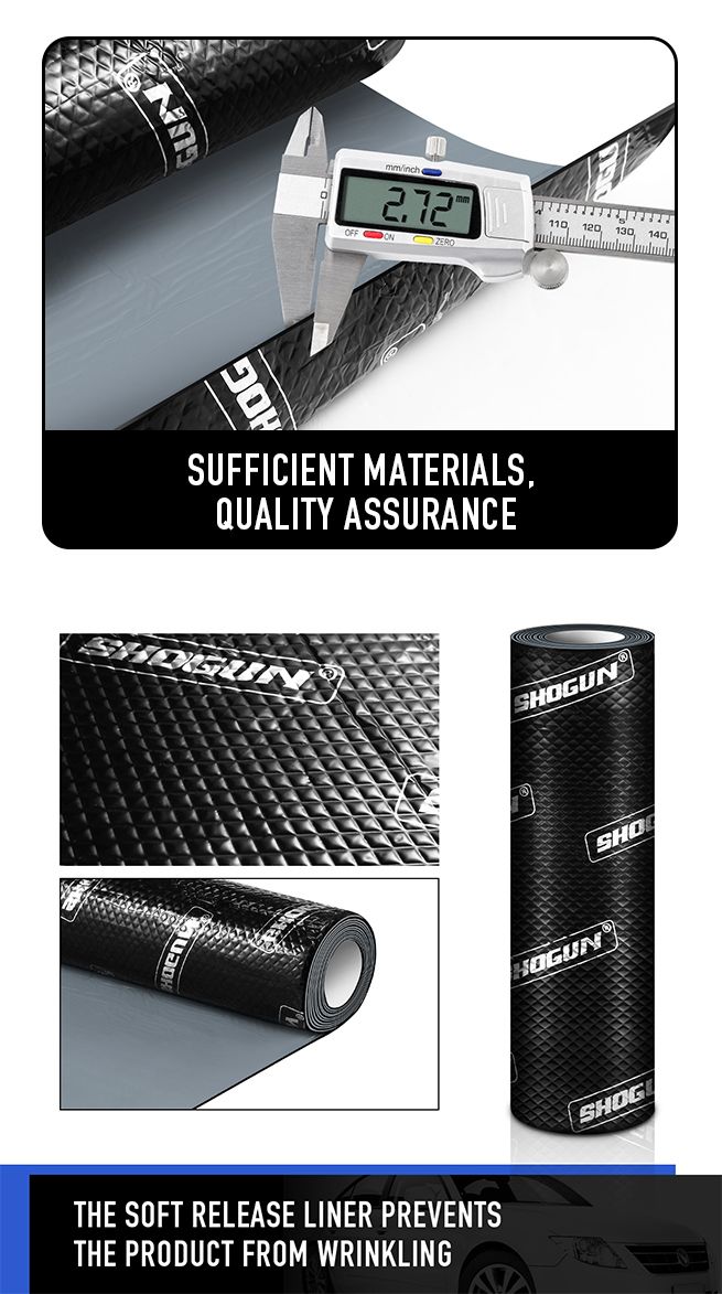 2.7mm 50x800cm Car Sound Deadening Insulation Mat 4mÂ˛ Butyl Rubber Sound Deadeners