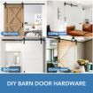 2.4m Sturdy Steel Sliding Barn Door Hardware Kit for Interior Home Office Closet
