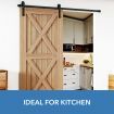 2.4m Sturdy Steel Sliding Barn Door Hardware Kit for Interior Home Office Closet
