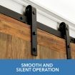 2.4m Sturdy Steel Sliding Barn Door Hardware Kit for Interior Home Office Closet