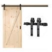 2.4m Sturdy Steel Sliding Barn Door Hardware Kit for Interior Home Office Closet