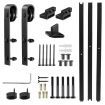 2.4m Sturdy Steel Sliding Barn Door Hardware Kit for Interior Home Office Closet