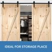 Barn Door Hardware Track Set 3.63m Carbon Steel Double Sliding