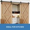 Barn Door Hardware Track Set 3.63m Carbon Steel Double Sliding