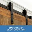 Barn Door Hardware Track Set 3.63m Carbon Steel Double Sliding