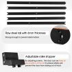 Double Door Sliding Barn Door Hardware Track Roller Stopper Floor Guide Kit 4.07m Black