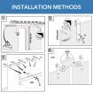 Double Door Sliding Barn Door Hardware Track Roller Stopper Floor Guide Kit 4.07m Black