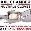 Garlic Press. Stainless Steel Mincer & Crusher With Silicone Roller Peeler. Easy Squeeze, Rust Proof, Dishwasher Safe, Easy Clean