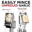 Garlic Press. Stainless Steel Mincer & Crusher With Silicone Roller Peeler. Easy Squeeze, Rust Proof, Dishwasher Safe, Easy Clean