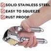 Garlic Press. Stainless Steel Mincer & Crusher With Silicone Roller Peeler. Easy Squeeze, Rust Proof, Dishwasher Safe, Easy Clean