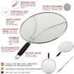 Grease Splatter Screen for Frying Pan 13in Stops 99% of Hot Oil Splash Protects Skin from Burns Splatter Guard for Cooking Stainless Steel