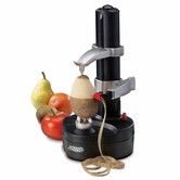 Electric Potato Peeler,real power Automatic Apple Peeler Machine, Heavy Duty Stainless Steel Rotating Peeler for Kitchen Fruits and Vegetables Black