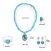 Princess Dress Up Party Accessories for Princess Costume Gloves Tiara Wand Necklace Earrings Bracelet and Ring Gift Set 9pcs