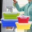 1 Set of 4pcs 1200ml/800ml/500ml/350ml Silicone box for Kitchen, Microwave and Freezer safe