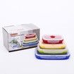 1 Set of 4pcs 1200ml/800ml/500ml/350ml Silicone box for Kitchen, Microwave and Freezer safe