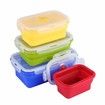1 Set of 4pcs 1200ml/800ml/500ml/350ml Silicone box for Kitchen, Microwave and Freezer safe