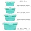 1 Set of 4pcs Round Collapsible Silicone with Airtight Lids for Kitchen, Microwave and Freezer safe