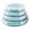 1 Set of 4pcs Round Collapsible Silicone with Airtight Lids for Kitchen, Microwave and Freezer safe