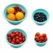 1 Set of 4pcs Round Collapsible Silicone with Airtight Lids for Kitchen, Microwave and Freezer safe