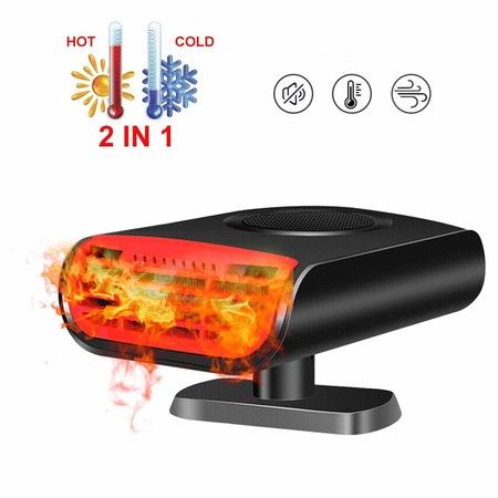 30s Fast Auto Heater Cooling Fan,180 Degree Whirling/Low Noise Renewed Upgrade Portable Car Heater 2 in 1 12V 150W Plug in Car Heater Windshield Defogger Heater & Cooling Fan 