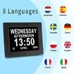 Extra Large 8inch 17x22cm Display Digital Calendar Clock USB MUSIC VEDIO PIC PLAYER Great gifts for Seniors Elderly