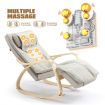 Homasa Wooden Massage Chair Rocking Recliner Chair Chaise Lounge Chair Off White