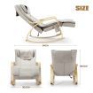 Homasa Wooden Massage Chair Rocking Recliner Chair Chaise Lounge Chair Off White