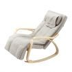 Homasa Wooden Massage Chair Rocking Recliner Chair Chaise Lounge Chair Off White