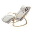 Homasa Wooden Massage Chair Rocking Recliner Chair Chaise Lounge Chair Off White