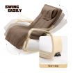 Homasa Wooden Massage Chair Rocking Recliner Chair Chaise Lounge Chair Brown