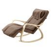 Homasa Wooden Massage Chair Rocking Recliner Chair Chaise Lounge Chair Brown