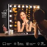 Makeup Mirror Hollywood Vanity Mirror Maxkon 18 LED Light Up Mirror with Adjustable Brightness