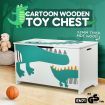 Kidbot Kids Toy Box Wooden Storage Chest 80x40x44.5cm Crocodile Pattern Blue