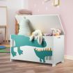 Kidbot Kids Toy Box Wooden Storage Chest 80x40x44.5cm Crocodile Pattern Blue