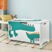 Kidbot Kids Toy Box Wooden Storage Chest 80x40x44.5cm Crocodile Pattern Blue