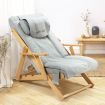Homasa Wooden Massage Chair Adjustable Recliner Chair Chaise Lounge Chair Gray