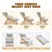 Homasa Wooden Massage Chair Adjustable Recliner Chair Chaise Lounge Chair Gray